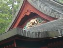 津軽信義と縁がある岩木山神社拝殿千鳥破風に施された虎の彫刻